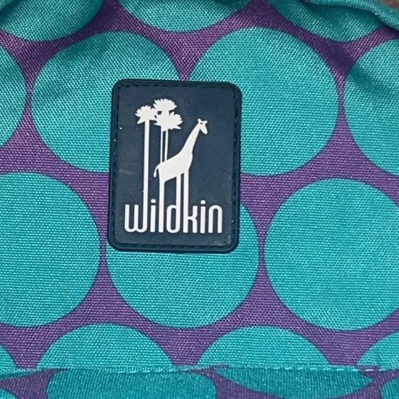 Wildkin purple turquoise blue polka dot backpack 🎒school bookbag zipper pockets - Picture 2 of 11